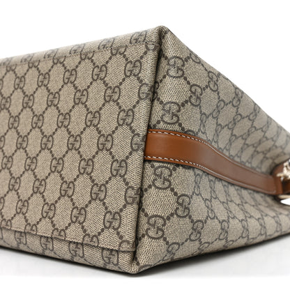 Gucci GG Supreme Monogram Medium Emblem Bucket Bag Beige Brown 9 of 9