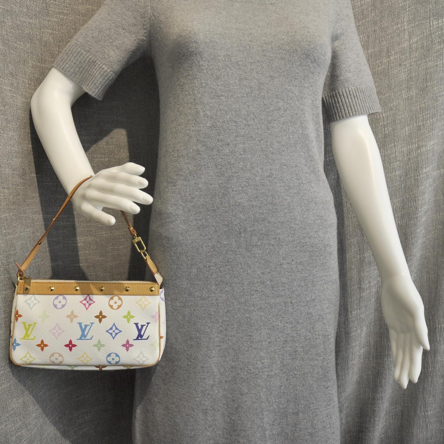 Monogram Multicolor Pochette Accessories White
