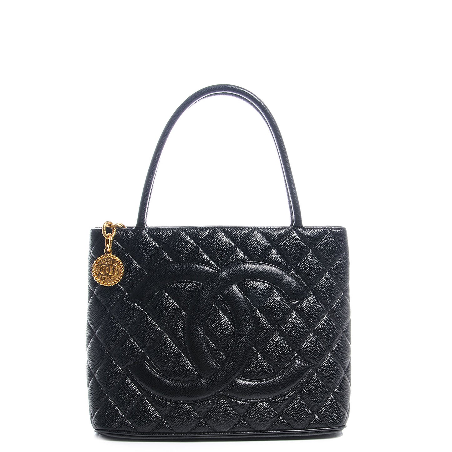 Caviar Medallion Tote Black