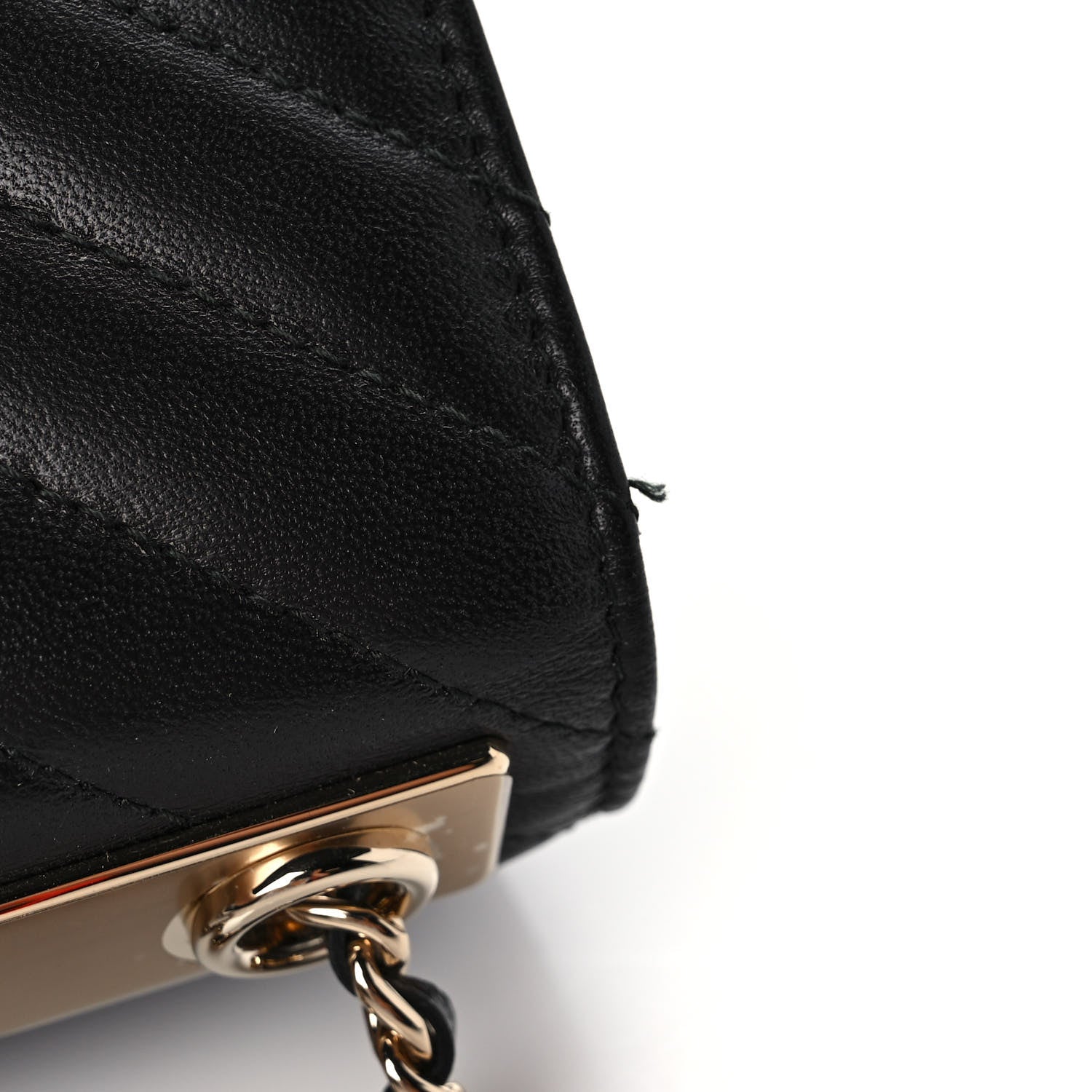 Chanel Lambskin Chevron Quilted Trendy CC Wallet On Chain WOC Black 12 of 14