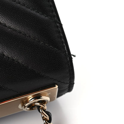 Chanel Lambskin Chevron Quilted Trendy CC Wallet On Chain WOC Black 12 of 14