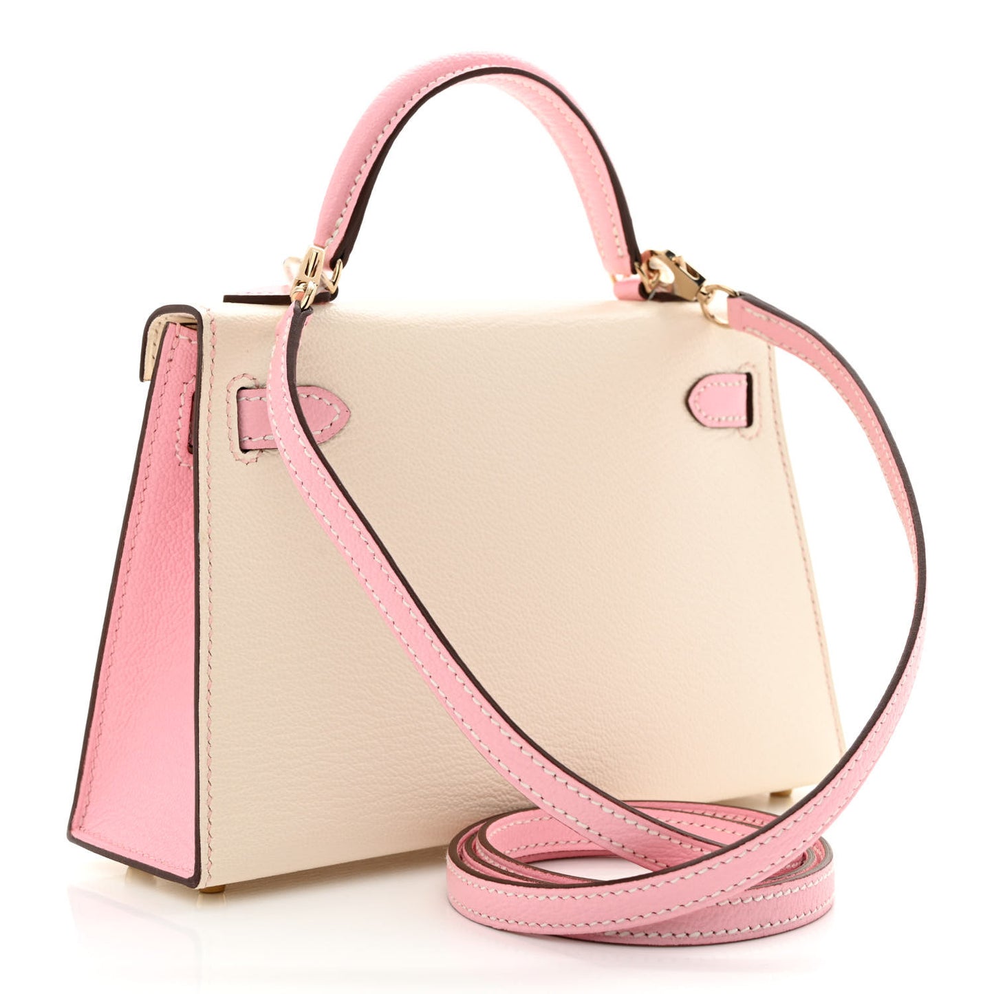 Chevre Mysore Horseshoe Mini Kelly Sellier 20 Nata Rose Sakura