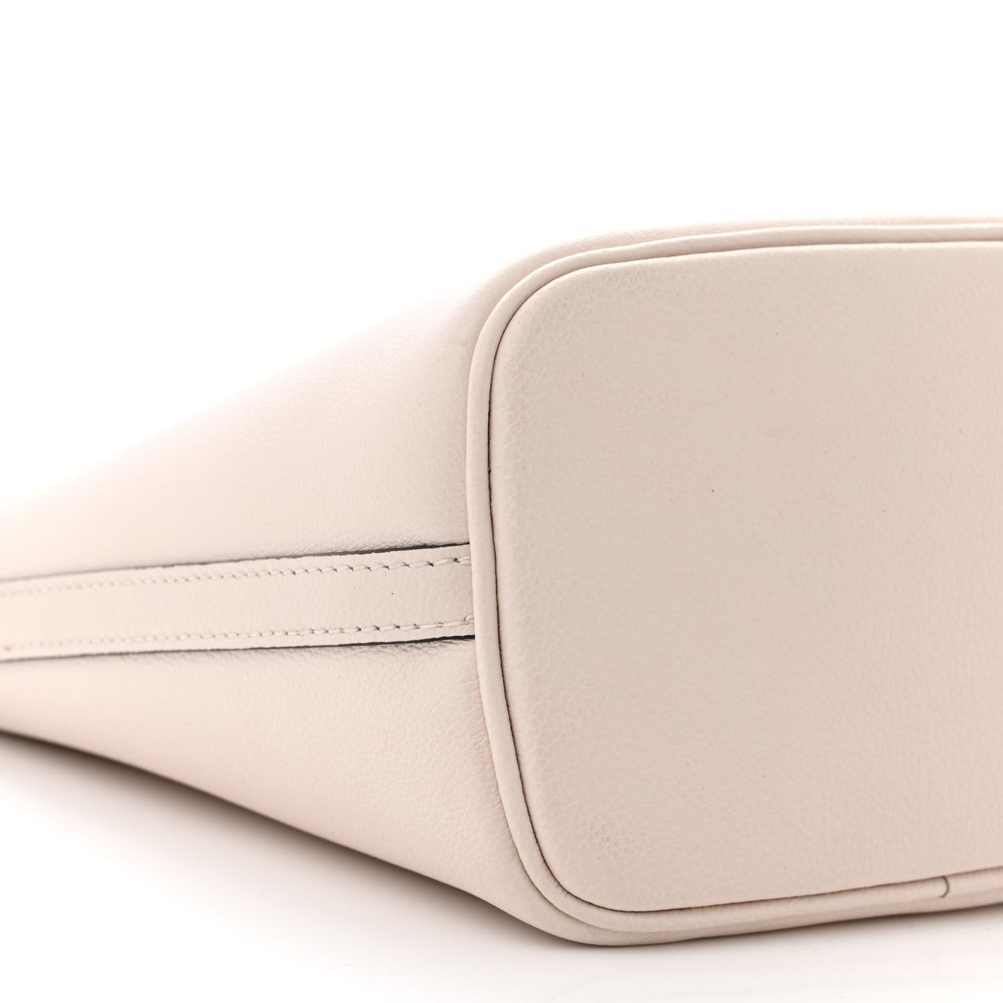 Grained Calfskin Lock and Walk Bucket Quartz