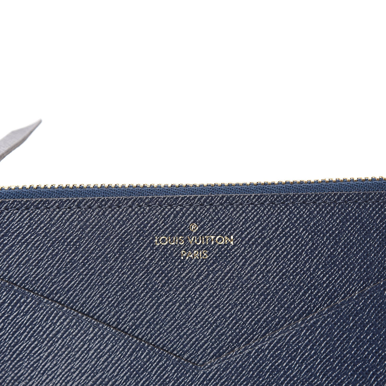 Louis Vuitton Calfskin Jeanne Wallet Zippered Insert Dark Blue 6 of 6
