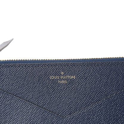 Louis Vuitton Calfskin Jeanne Wallet Zippered Insert Dark Blue 6 of 6
