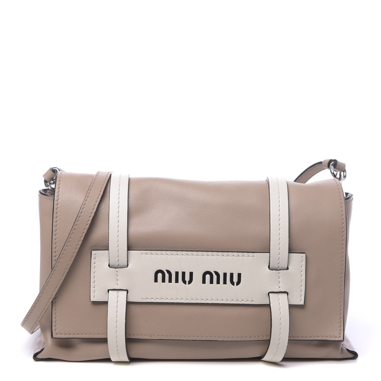 Miu Miu Grace Lux Shoulder Bag Cammeo White 1 of 10