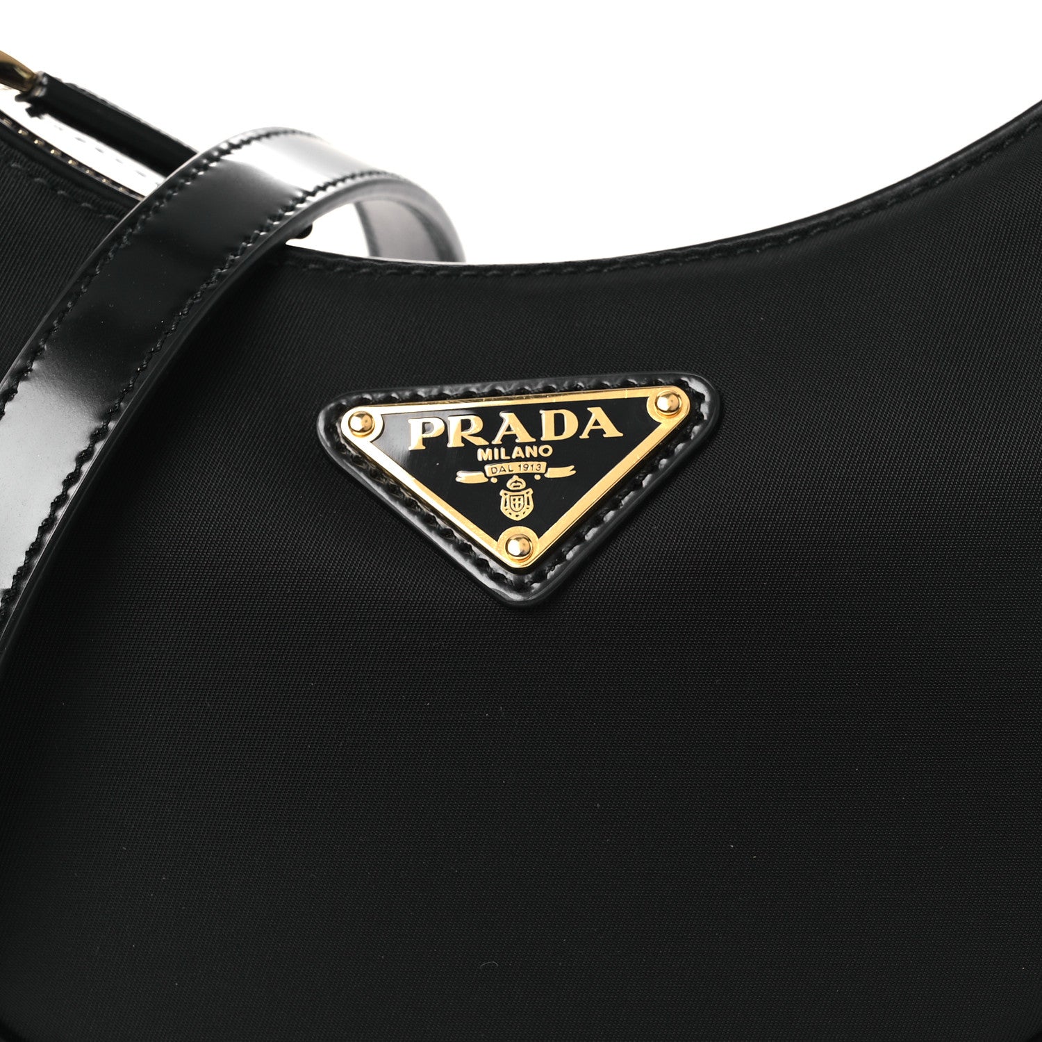 Prada Re-Nylon Spazzolato Mini Arque Shoulder Bag Black 8 of 10