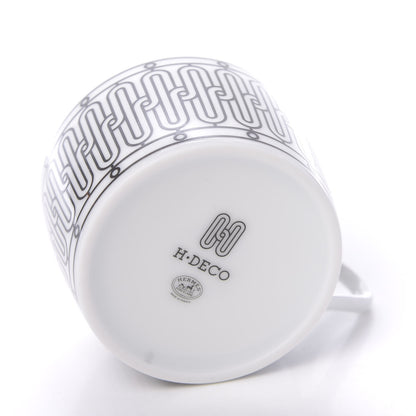 Hermes Porcelain H Deco Tea Cup And Saucer Set Of 2 8 of 10