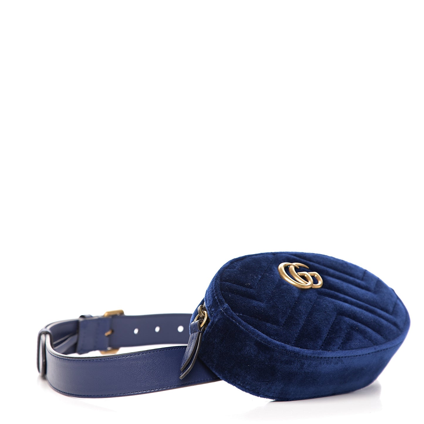 Velvet Matelasse GG Marmont Belt Bag 85 34 Cobalt Blue