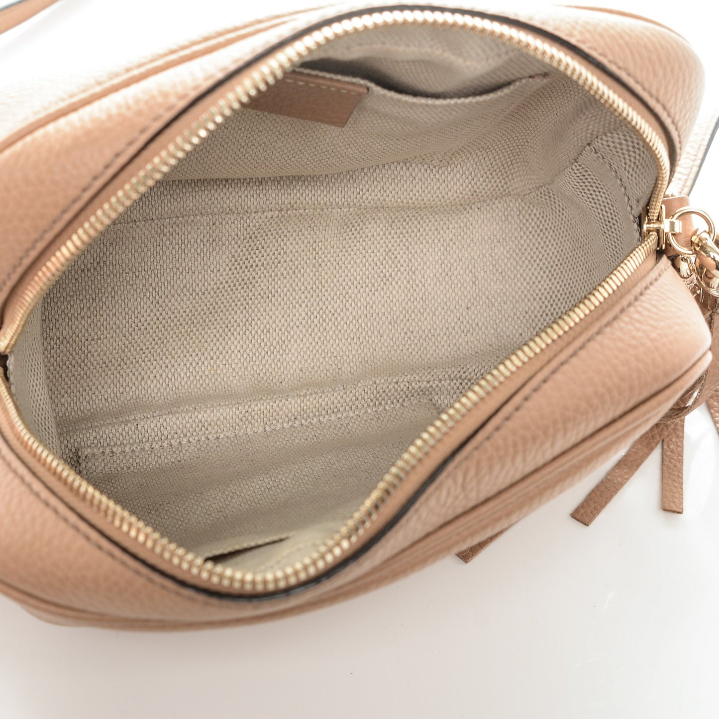 Pebbled Calfskin Small Soho Disco Bag Rose Beige
