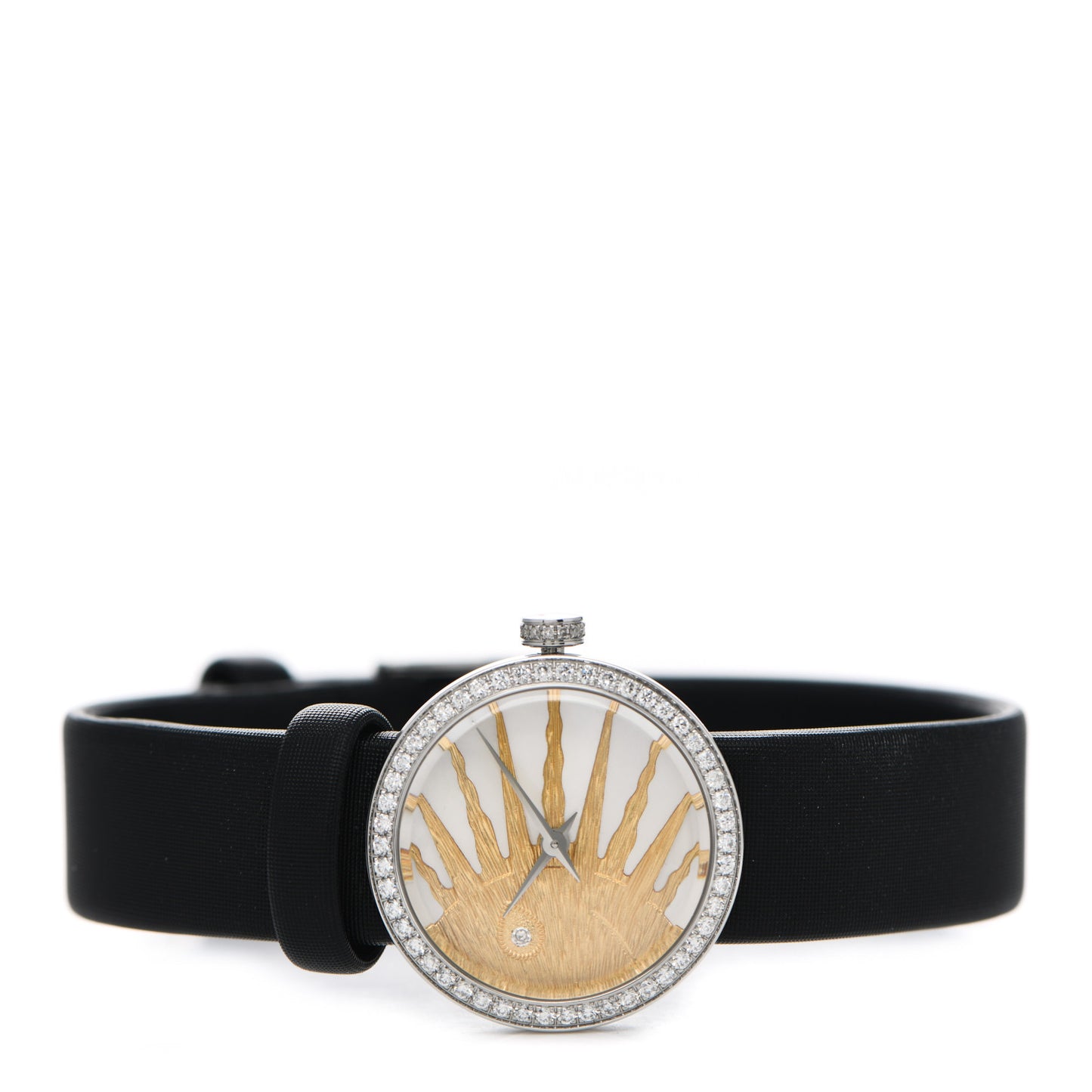 Stainless Steel Satin Diamond Bezel Mother of Pearl 25mm La D De Dior Rose Celeste Quartz Watch