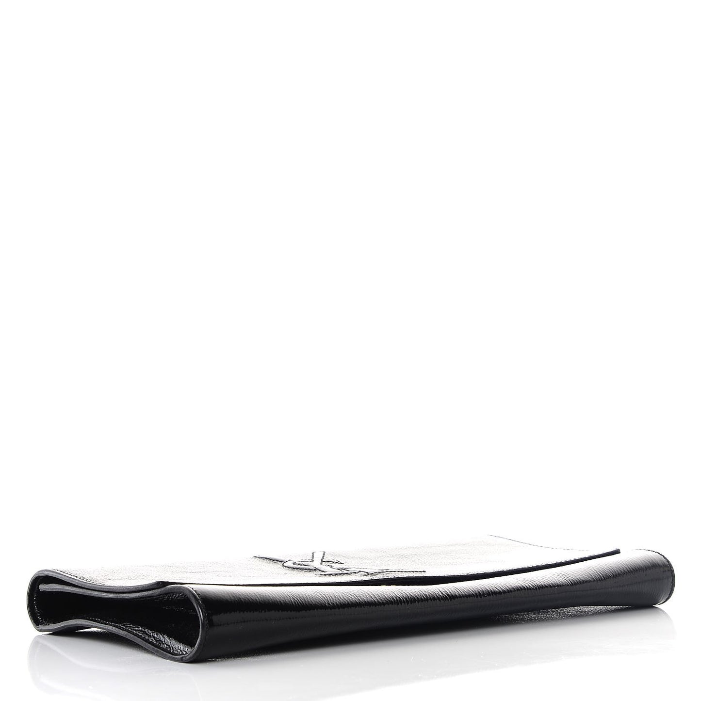 Textured Patent Monogram Large Belle De Jour Clutch Black