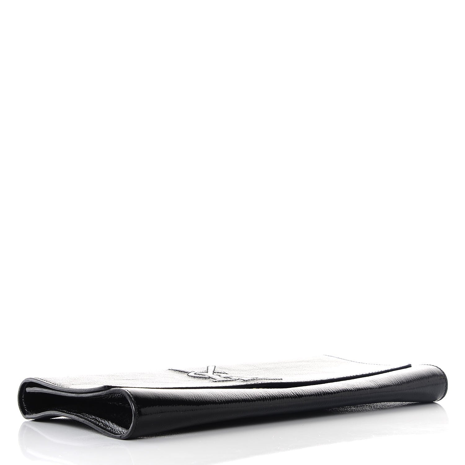 Saint Laurent Textured Patent Monogram Large Belle De Jour Clutch Black 4 of 8