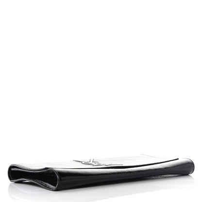 Saint Laurent Textured Patent Monogram Large Belle De Jour Clutch Black 4 of 8