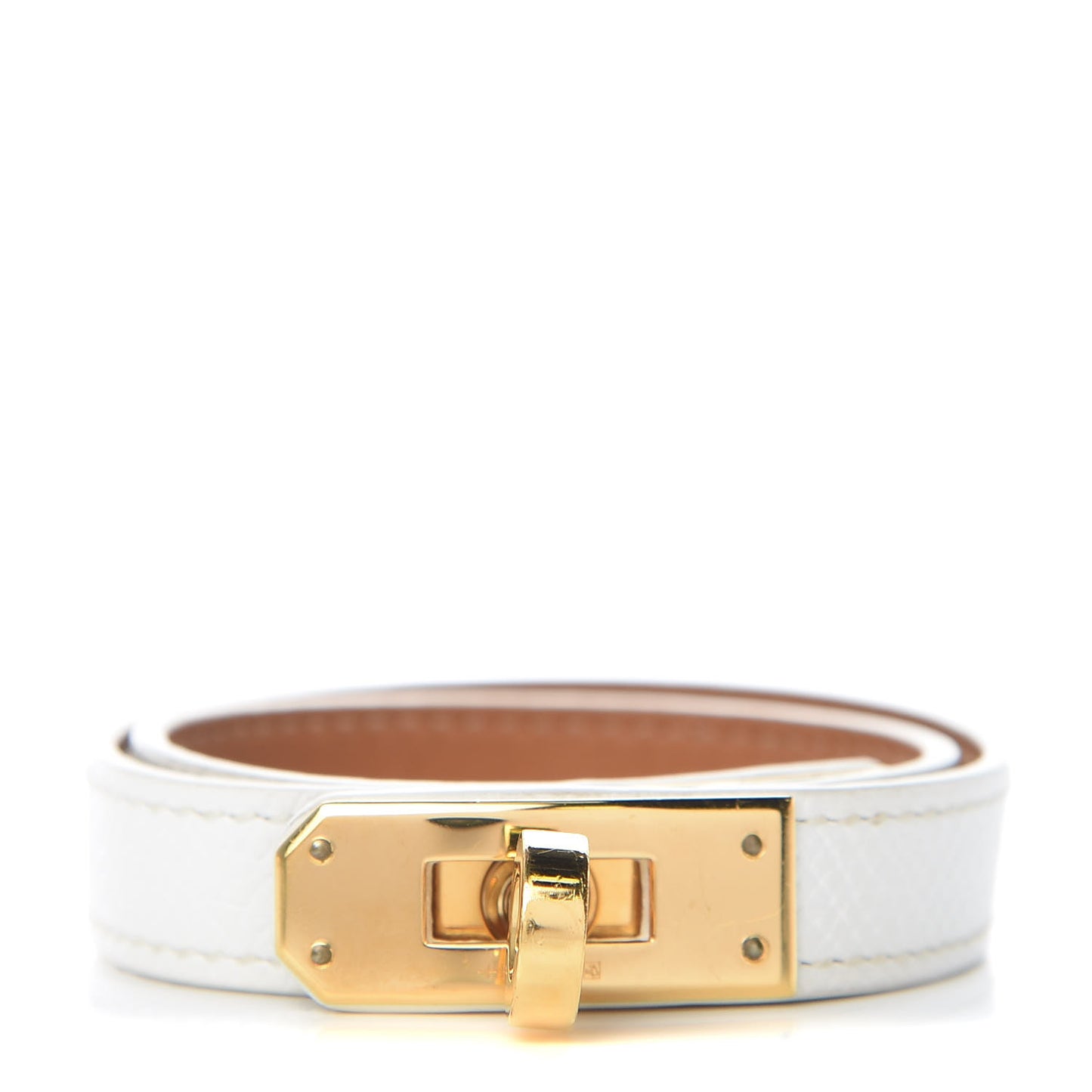 Epsom Kelly Double Tour Bracelet M White