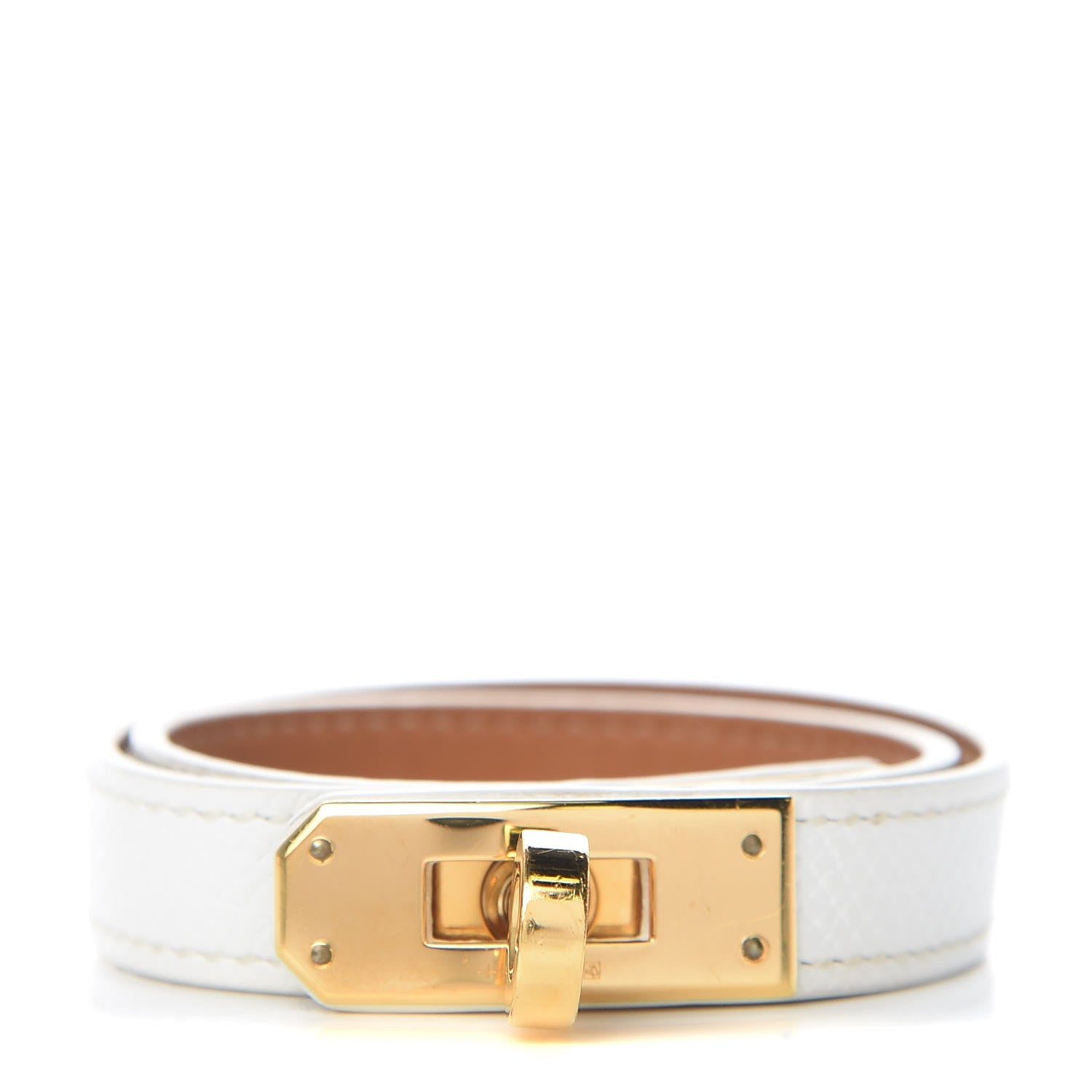 Hermes Epsom Kelly Double Tour Bracelet M White 1 of 6