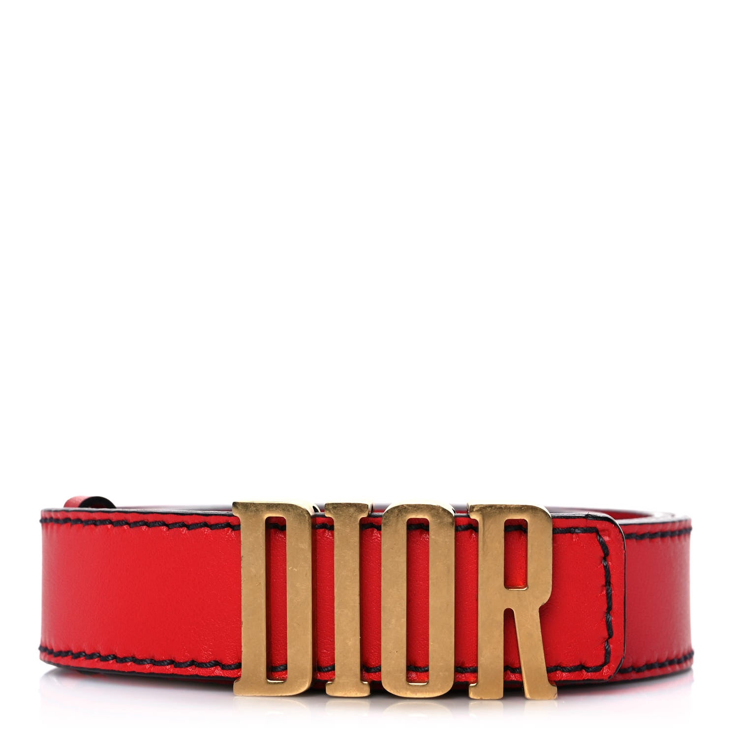 Christian Dior Calfskin D Fence Belt 90 Red 1 of 5