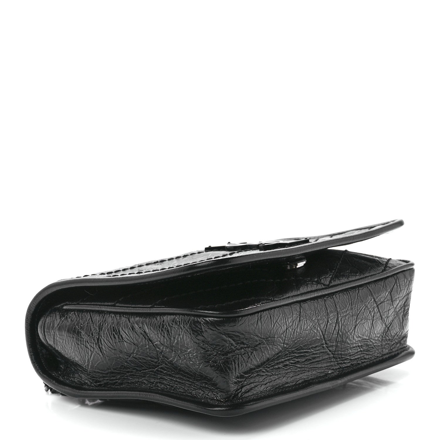 Saint Laurent Crinkled Calfskin Matelasse Monogram Niki Chain Wallet Black 3 of 10