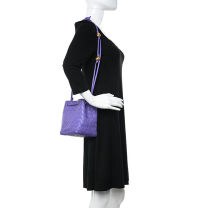 Bottega Veneta Nappa Intrecciato Small Drawstring Bucket Bag Purple 2 of 11