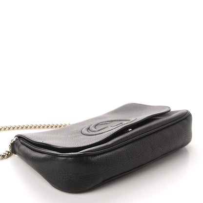 Gucci Pebbled Calfskin Medium Soho Flap Crossbody Black 4 of 10