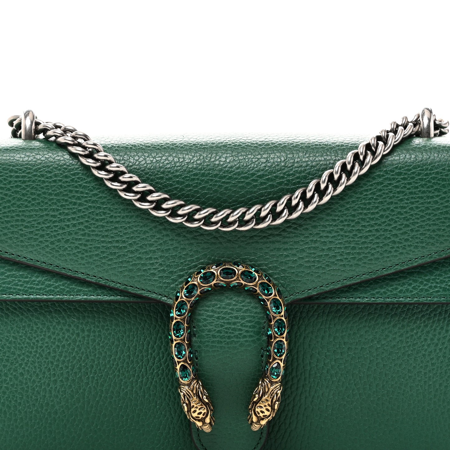 Pebbled Calfskin Small Dionysus Shoulder Bag Emerald