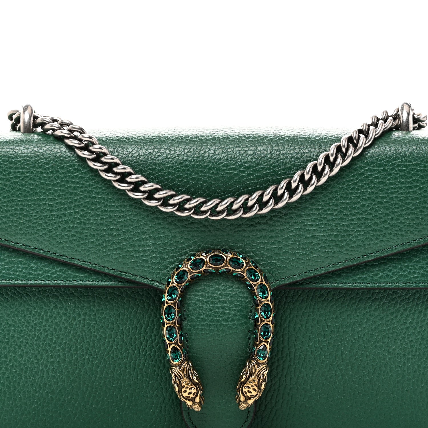 Gucci Pebbled Calfskin Small Dionysus Shoulder Bag Emerald 8 of 10