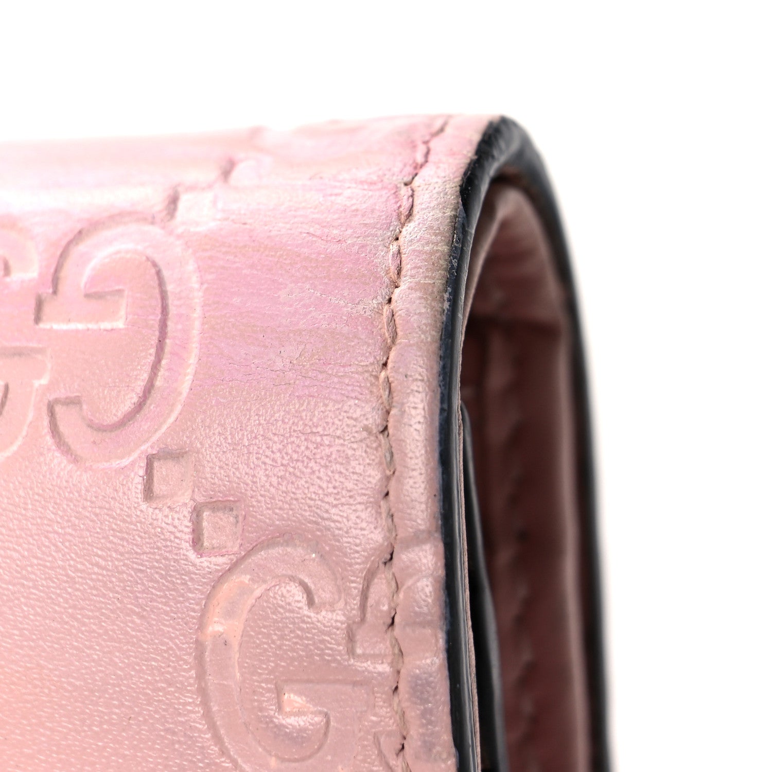 Gucci Guccissima Signature Crystal Cat Card Case Wallet Light Candy Pink 12 of 15