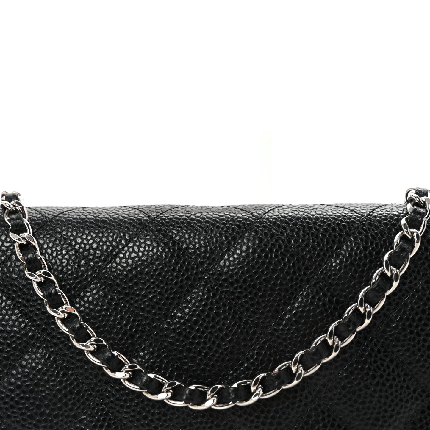 Caviar Quilted Wallet On Chain WOC Black