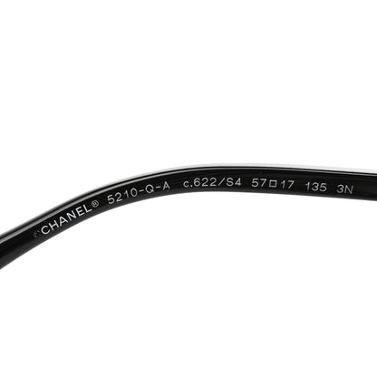 Chanel Acetate Metal Lambskin Square Chain Sunglasses 5210-Q-A Black Gray 5 of 8