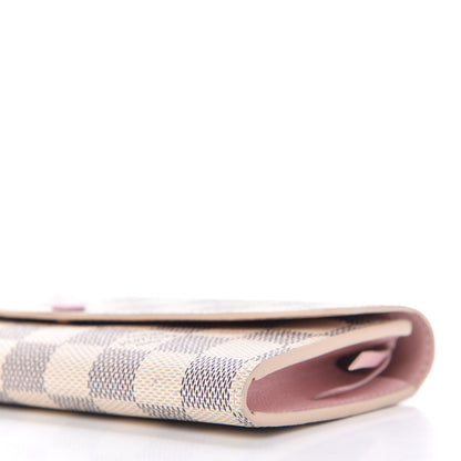 Louis Vuitton Damier Azur Emilie Wallet Rose Ballerine 8 of 10
