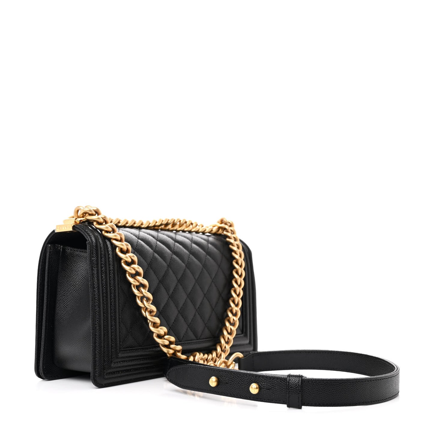Caviar Quilted Medium Boy Flap Black