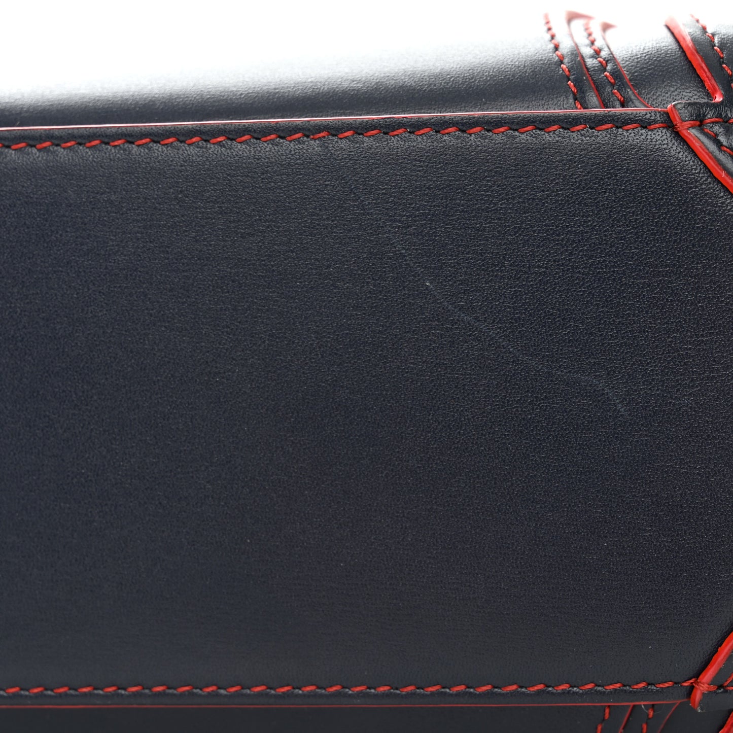 Satin Calfskin Nano Debossed Luggage Navy Blue