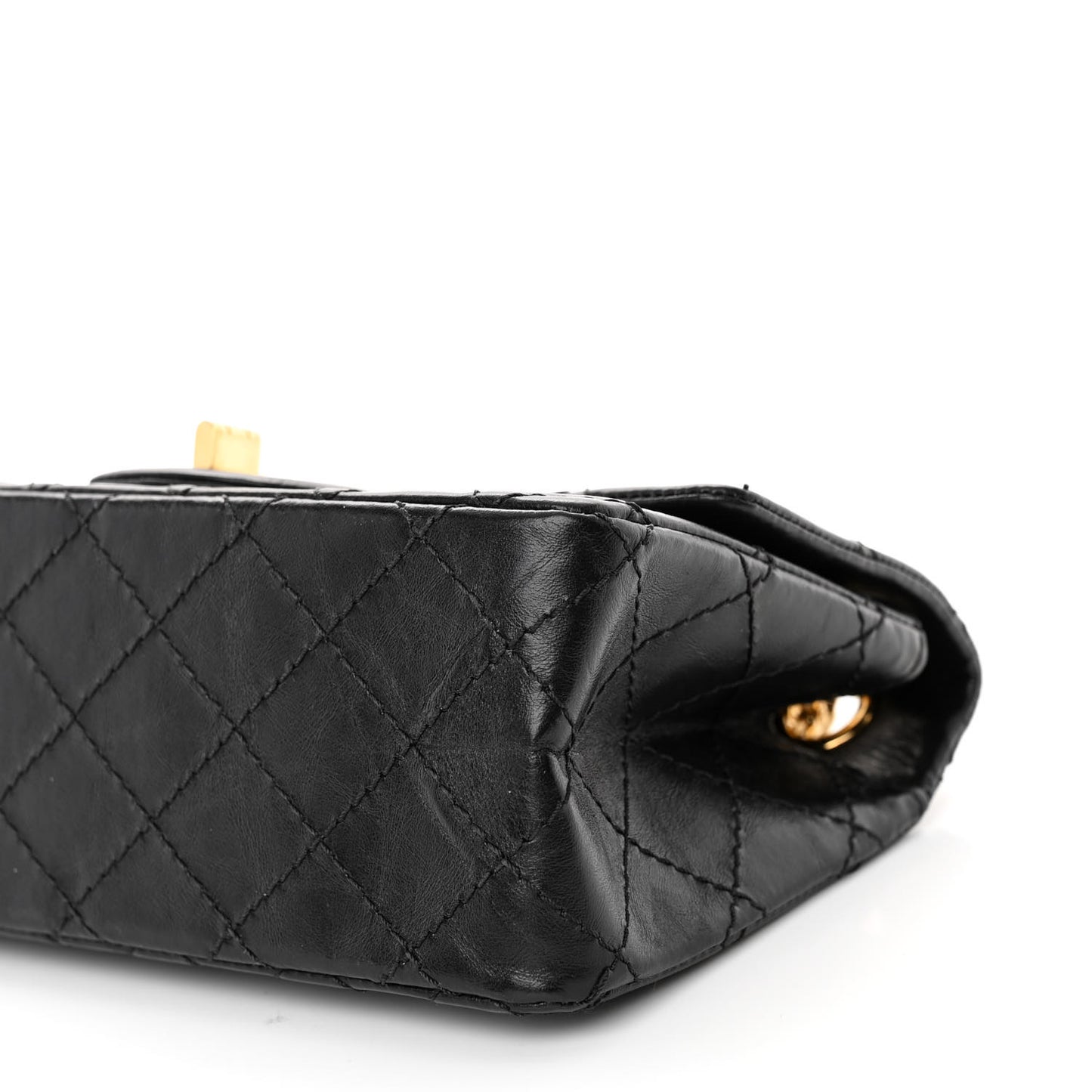 Aged Calfskin Quilted 2.55 Reissue Mini Flap Black
