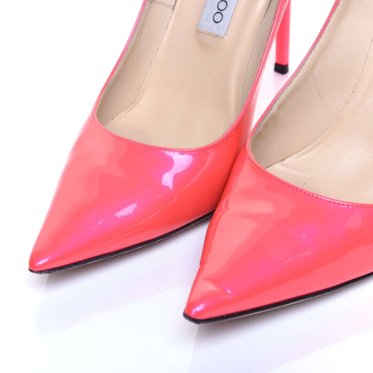 Jimmy Choo Neon Patent Pointy Toe Abel Pumps 39 Pink 6 of 14