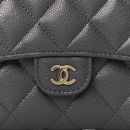 Chanel Caviar Quilted Medium Flap Wallet Grey 13 of 15