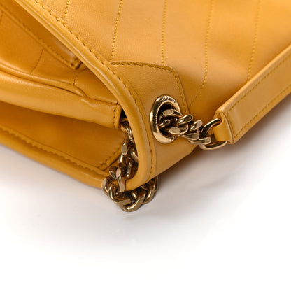 Saint Laurent Lambskin Matelasse Monogram Medium Niki Chain Satchel Yellow 14 of 17