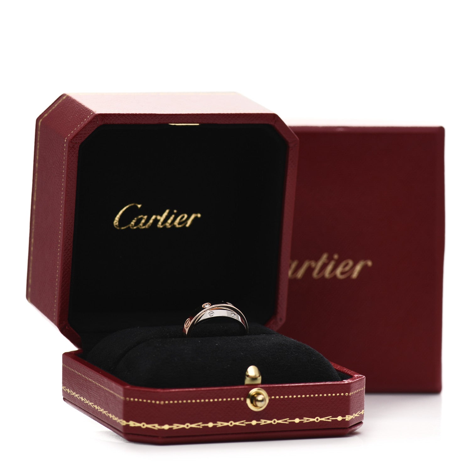 Cartier 18K Pink White Gold 6 Diamonds LOVE Ring 49 5 5 of 5