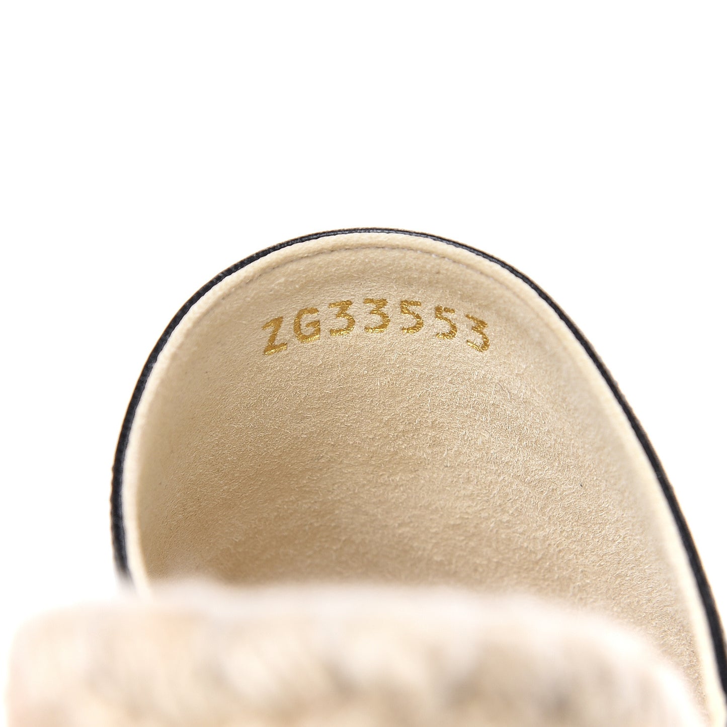 Iridescent Goatskin Patent CC Espadrille Mules 35 Black