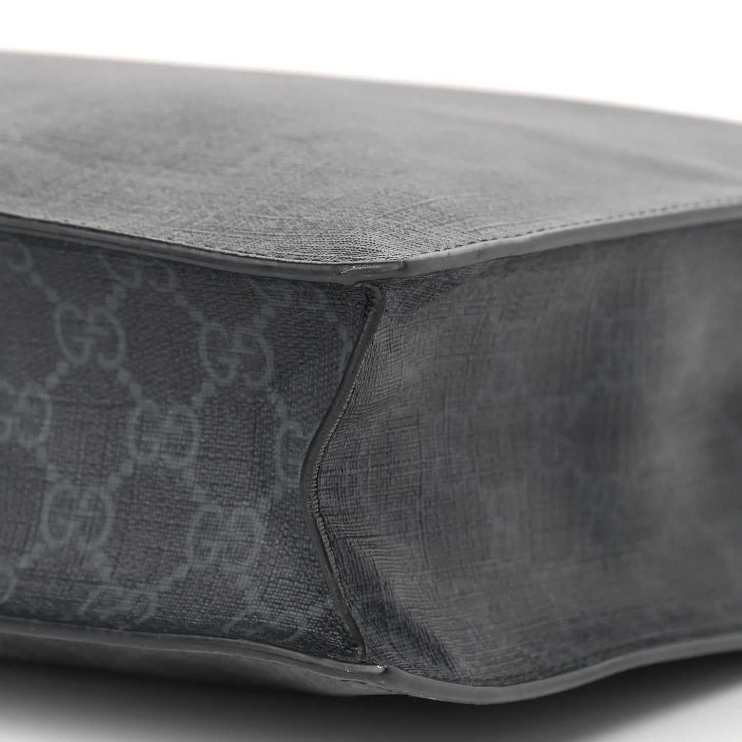 Soft GG Supreme Monogram Appia Calfskin Web Vertical Tote Black