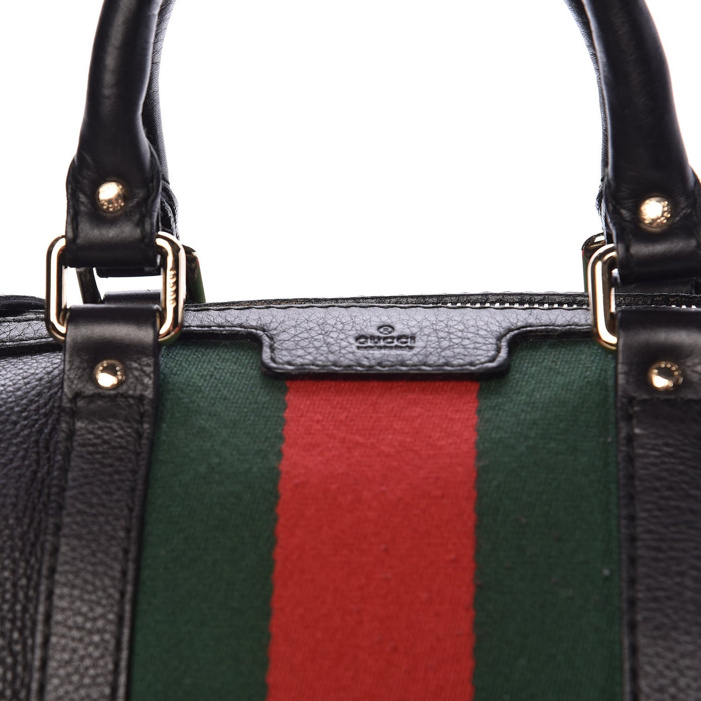 Calfskin Vintage Web Medium Boston Black