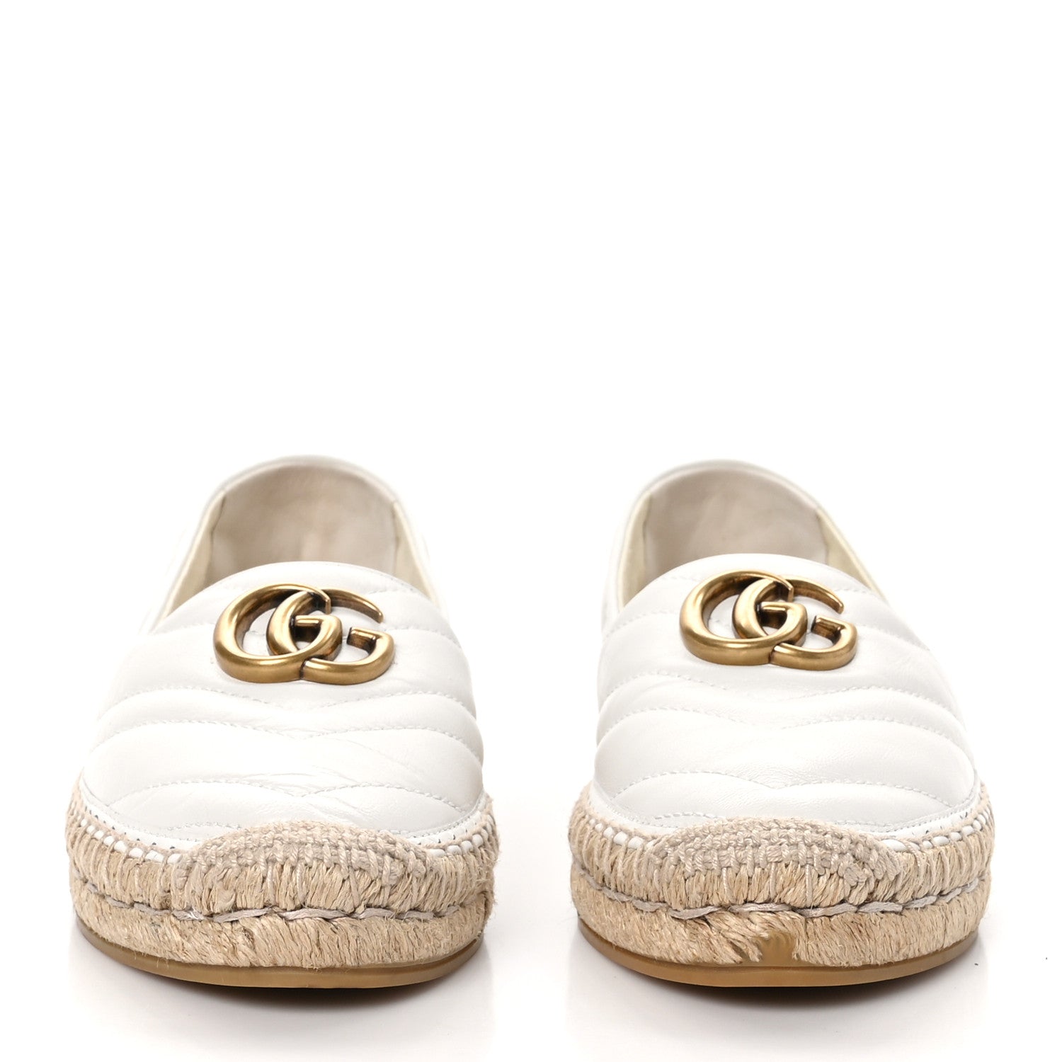 Gucci Nappa Matelasse GG Marmont Espadrilles 37 Great White 2 of 8