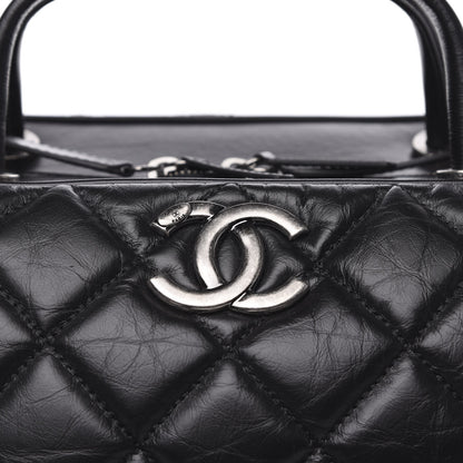 Chanel Aged Calfskin Quilted Large Bowling Bag Black 9 of 10