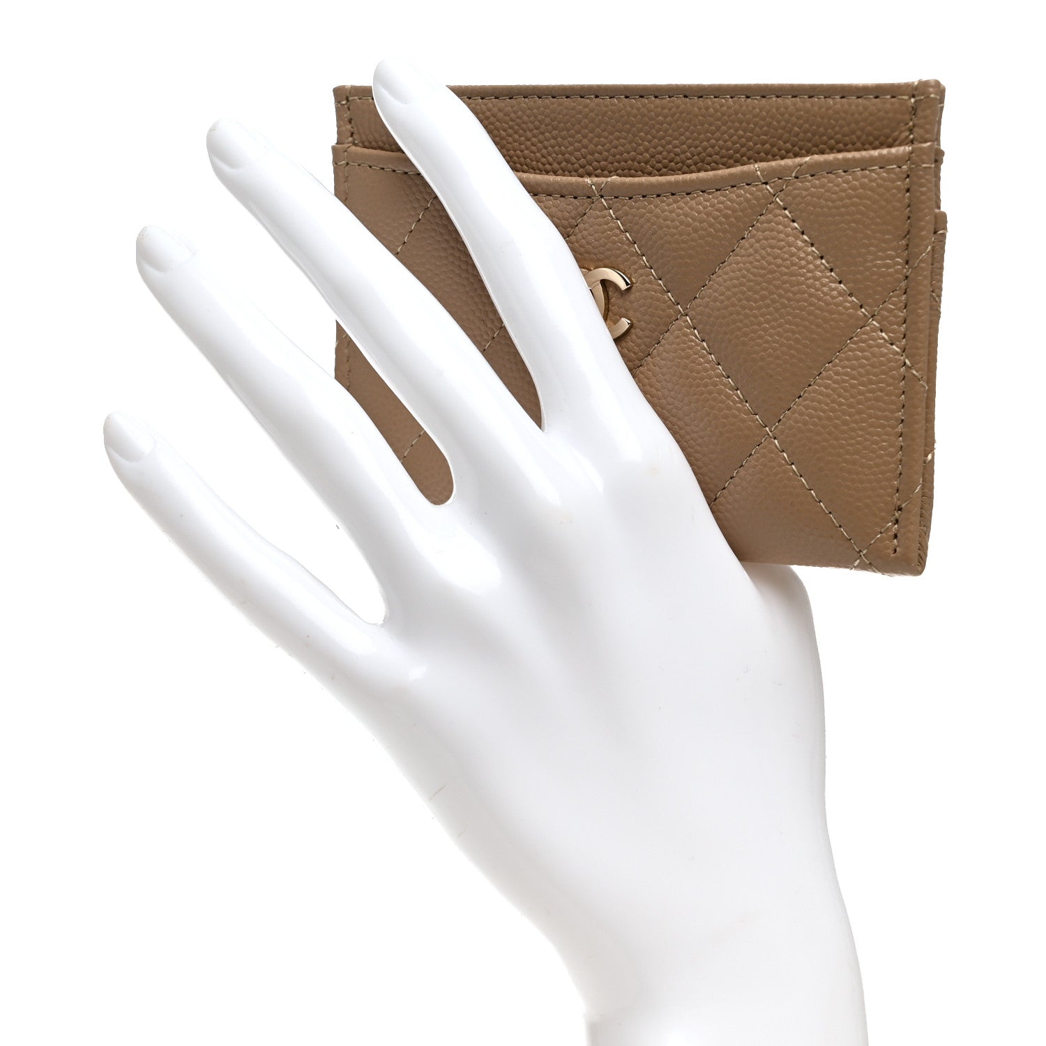 Chanel Caviar Quilted Card Holder Brown 2 of 9