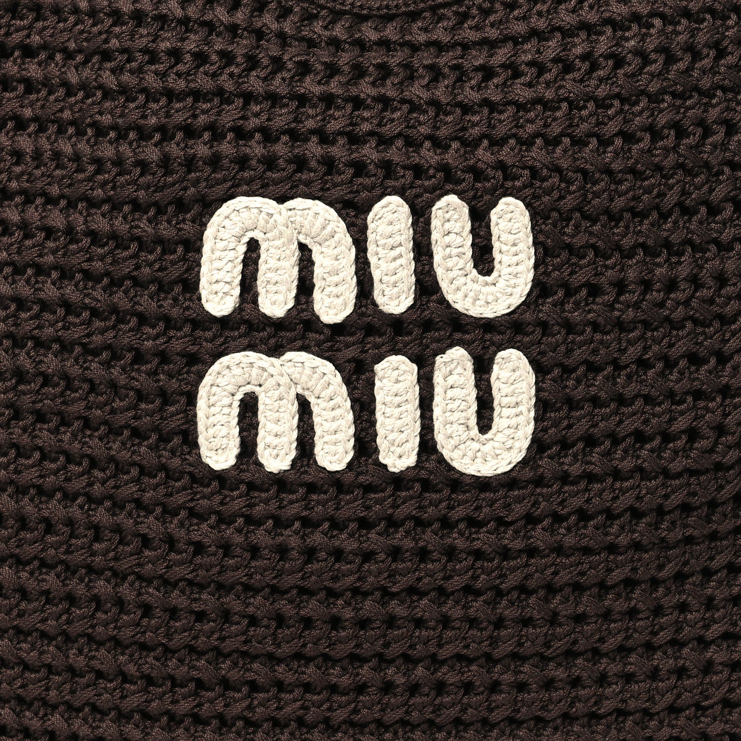 Miu Miu Cotton Crochet Ivy Bag Cacao Talco 8 of 10