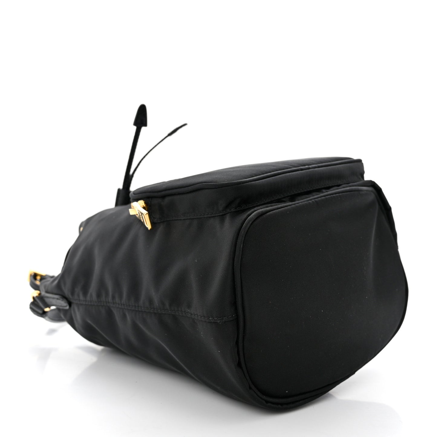 Saffiano Tessuto Nylon Mini Bucket Crossbody Bag Black