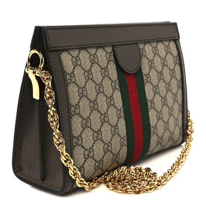 Gucci GG Supreme Monogram Web Small Ophidia Chain Shoulder Bag Brown 3 of 12