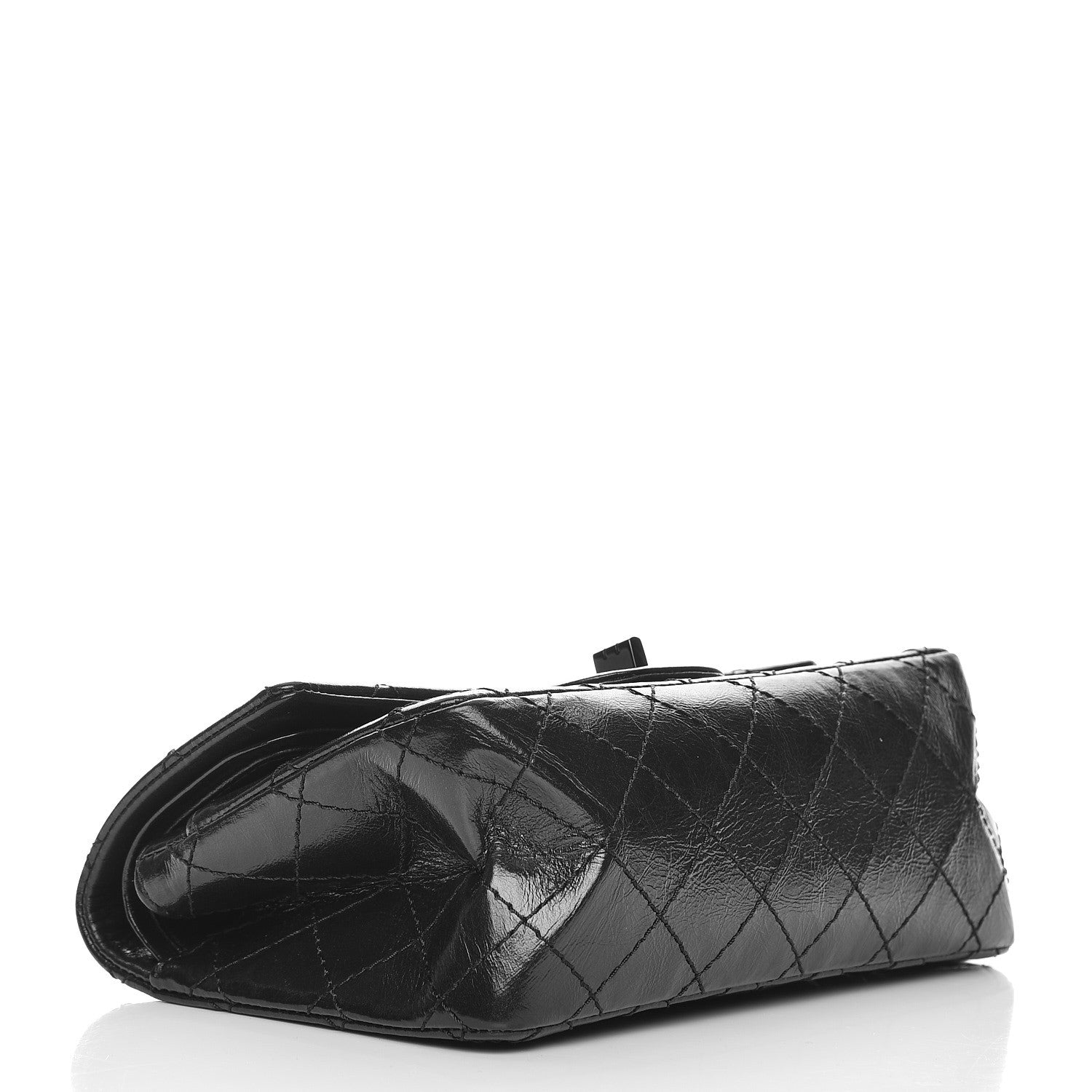 Chanel Shiny Aged Calfskin Quilted 2.55 Reissue 224 Flap So Black 5 of 9