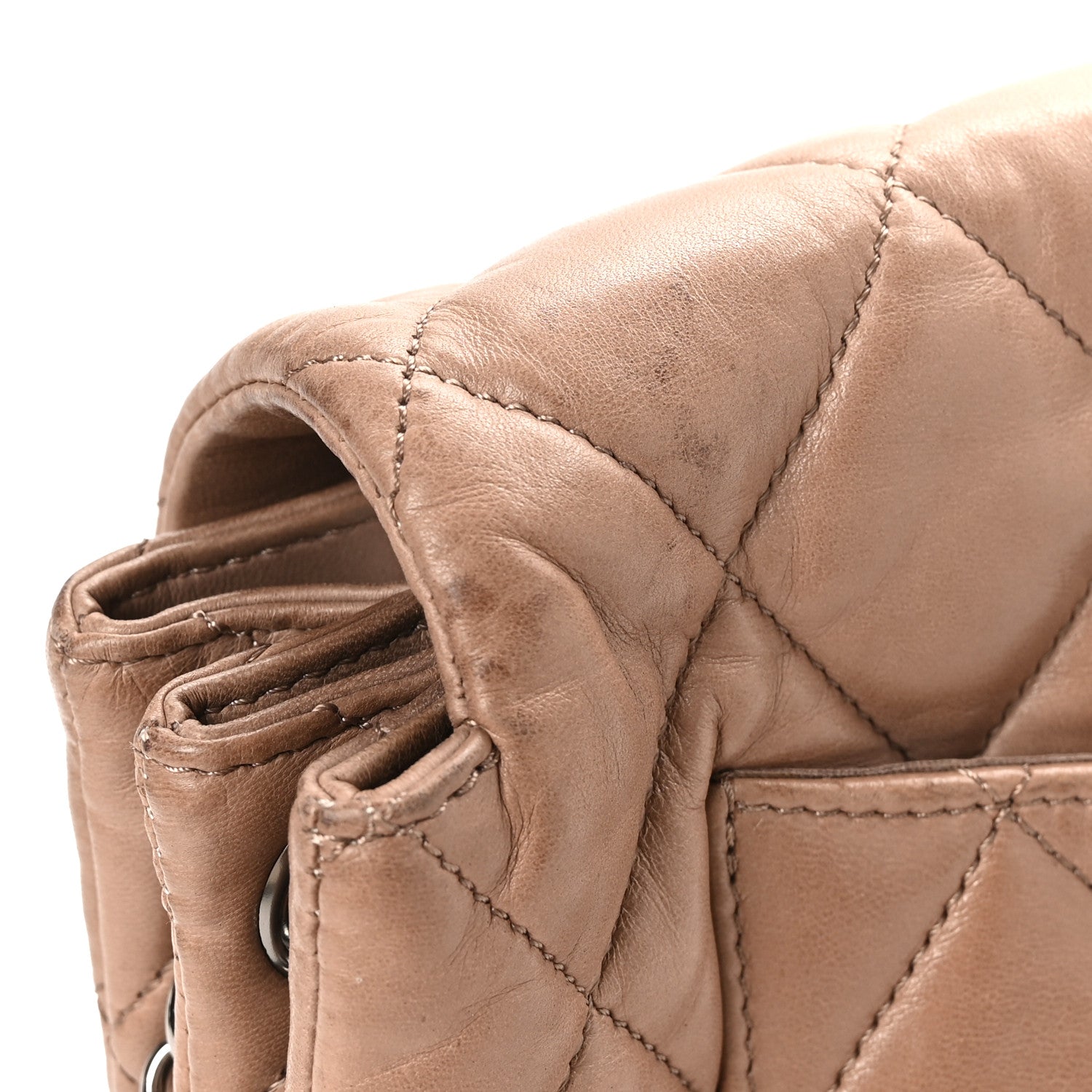 Chanel Lambskin Quilted Chanel 3 Accordion Flap Bag Dark Beige 12 of 13