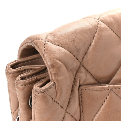 Chanel Lambskin Quilted Chanel 3 Accordion Flap Bag Dark Beige 12 of 13