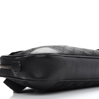 Gucci Pebbled Calfskin Nylon Monogram Belt Bag Black 8 of 10